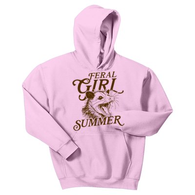 Feral Girl Summer Funny Kids Hoodie