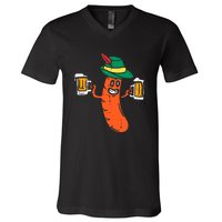 Funny German Sausage Oktoberfest Wurst Bavarian V-Neck T-Shirt