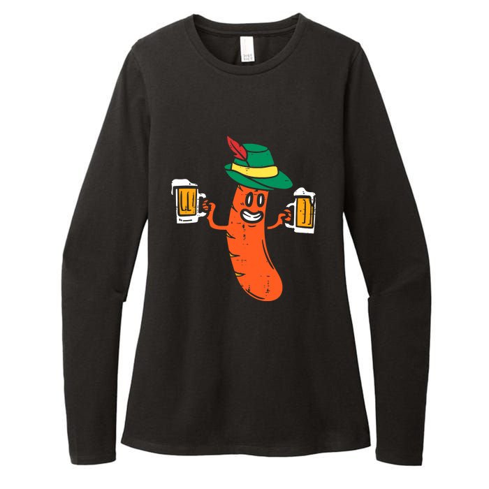 Funny German Sausage Oktoberfest Wurst Bavarian Womens CVC Long Sleeve Shirt