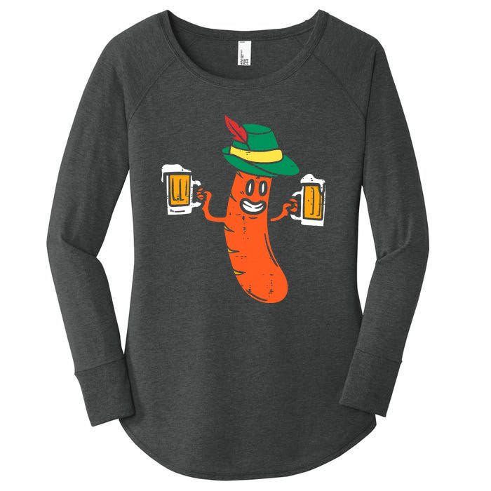 Funny German Sausage Oktoberfest Wurst Bavarian Women's Perfect Tri Tunic Long Sleeve Shirt