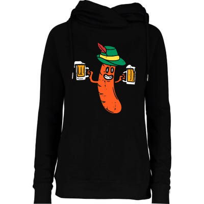 Funny German Sausage Oktoberfest Wurst Bavarian Womens Funnel Neck Pullover Hood