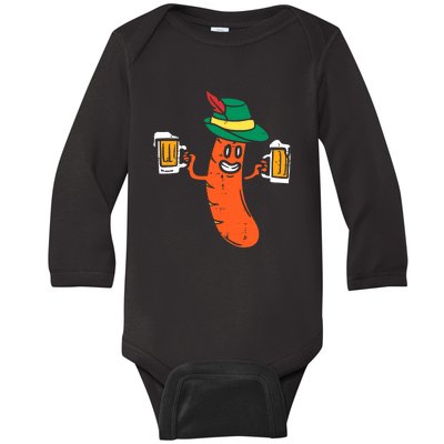 Funny German Sausage Oktoberfest Wurst Bavarian Baby Long Sleeve Bodysuit