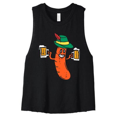 Funny German Sausage Oktoberfest Wurst Bavarian Women's Racerback Cropped Tank