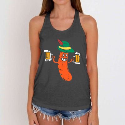 Funny German Sausage Oktoberfest Wurst Bavarian Women's Knotted Racerback Tank