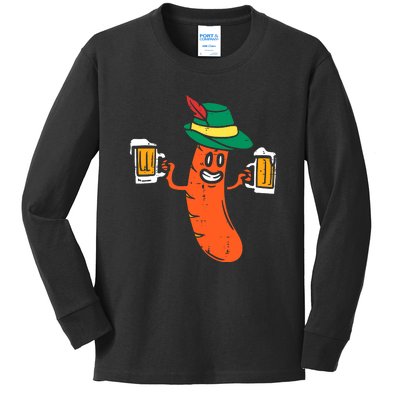 Funny German Sausage Oktoberfest Wurst Bavarian Kids Long Sleeve Shirt