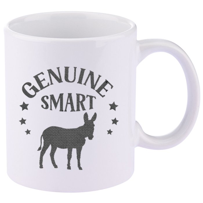 Funny Genuine Smart Ass Donkey Graphic 11oz C Handle Ceramic Mug