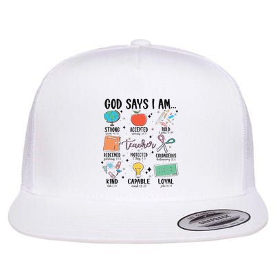 Funny God Says I Am Teacher Bible Verse Christian Teacher Teacher God Says Flatbill Hat