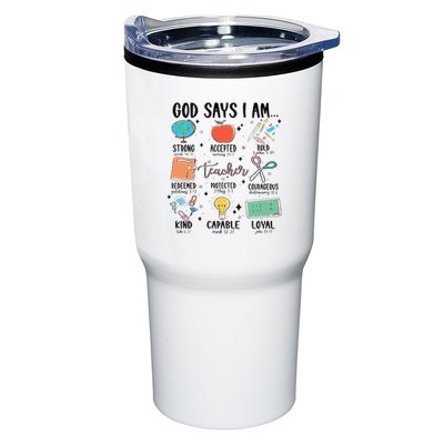 Funny God Says I Am Teacher Bible Verse Christian Teacher Teacher God Says Tumbler