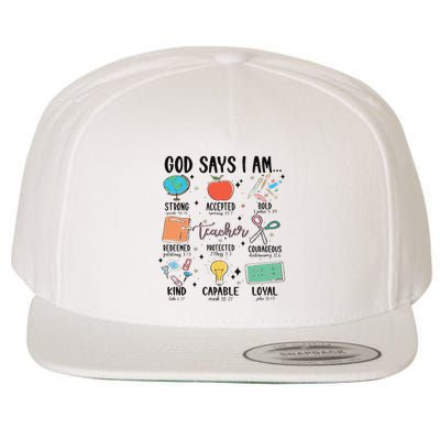 Funny God Says I Am Teacher Bible Verse Christian Teacher Teacher God Says Wool Snapback Cap