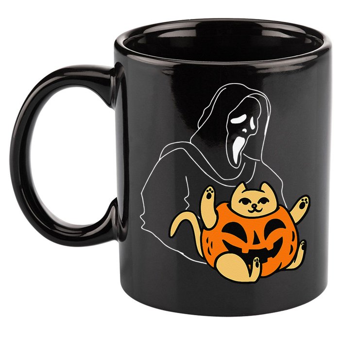 Funny Ghostface Scream Halloween 11oz C Handle Ceramic Mug