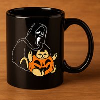 Funny Ghostface Scream Halloween 11oz C Handle Ceramic Mug