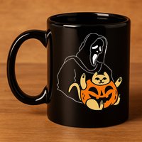 Funny Ghostface Scream Halloween 11oz C Handle Ceramic Mug
