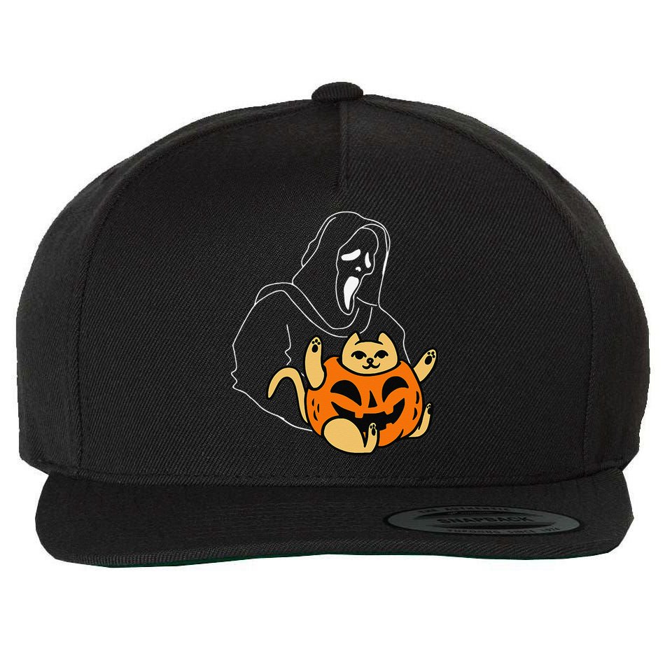 Funny Ghostface Scream Halloween Wool Snapback Cap