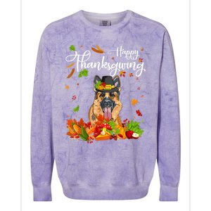 Fun Ger Shepherd Thanksgiving Autumn Dog Lover Cool Gift Colorblast Crewneck Sweatshirt