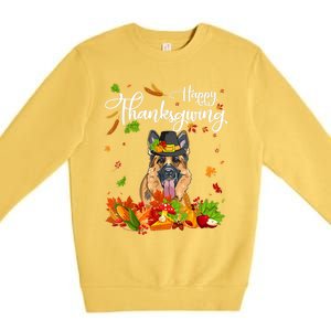 Fun Ger Shepherd Thanksgiving Autumn Dog Lover Cool Gift Premium Crewneck Sweatshirt