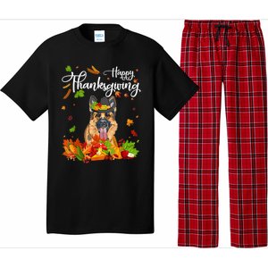 Fun Ger Shepherd Thanksgiving Autumn Dog Lover Cool Gift Pajama Set