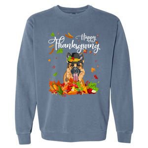 Fun Ger Shepherd Thanksgiving Autumn Dog Lover Cool Gift Garment-Dyed Sweatshirt