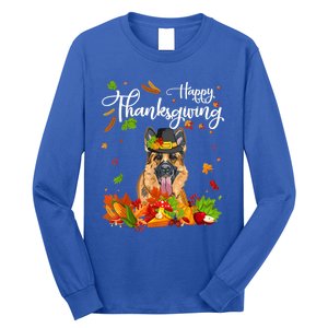 Fun Ger Shepherd Thanksgiving Autumn Dog Lover Cool Gift Long Sleeve Shirt