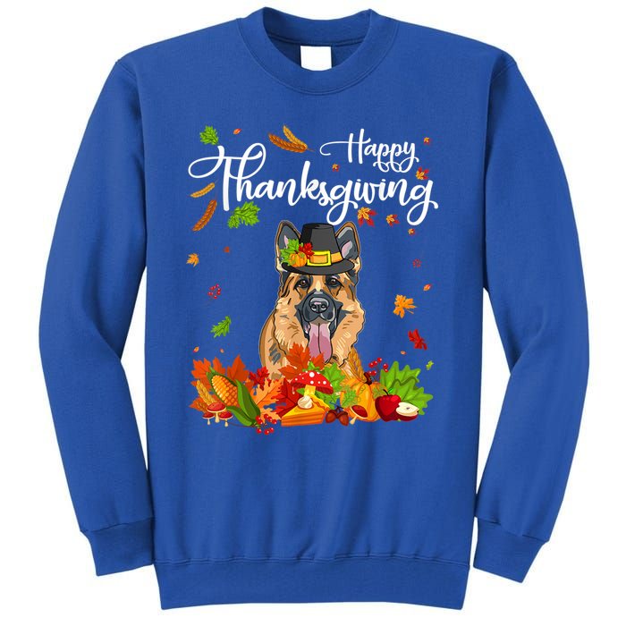 Fun Ger Shepherd Thanksgiving Autumn Dog Lover Cool Gift Tall Sweatshirt