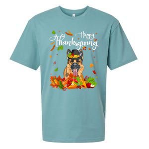 Fun Ger Shepherd Thanksgiving Autumn Dog Lover Cool Gift Sueded Cloud Jersey T-Shirt