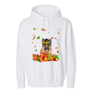 Fun Ger Shepherd Thanksgiving Autumn Dog Lover Cool Gift Garment-Dyed Fleece Hoodie