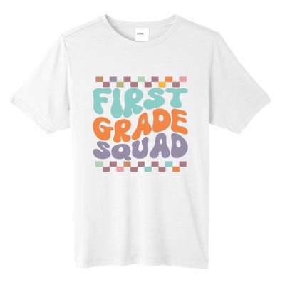 First Grade Squad Retro Groovy Women Happy First Day Of School Gift Tall Fusion ChromaSoft Performance T-Shirt