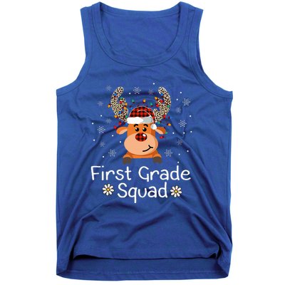 First Grade Squad Reindeer Teacher Christmas 1st Grade Tank Top