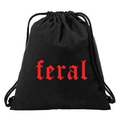 Feral Girl Summer Fun Design Drawstring Bag
