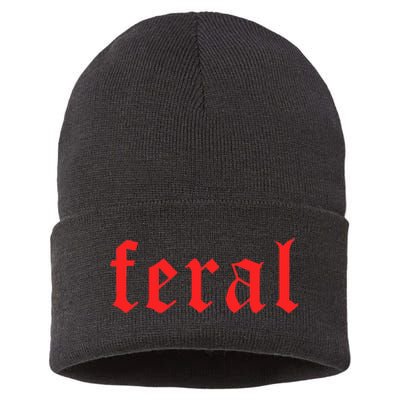 Feral Girl Summer Fun Design Sustainable Knit Beanie