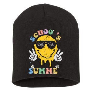 Funny Groovy Schools Out For Summer Graduation Teacher Short Acrylic Beanie