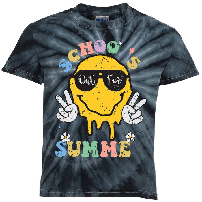 Funny Groovy Schools Out For Summer Graduation Teacher Kids Tie-Dye T-Shirt