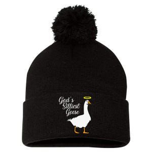 Funny God's Silliest Goose Pom Pom 12in Knit Beanie