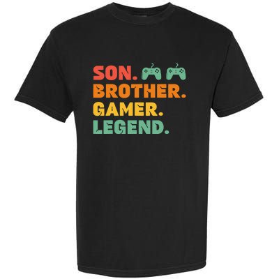 Funny Gamer Son Big Brother Gaming Legend Gift Boys Teens Garment-Dyed Heavyweight T-Shirt