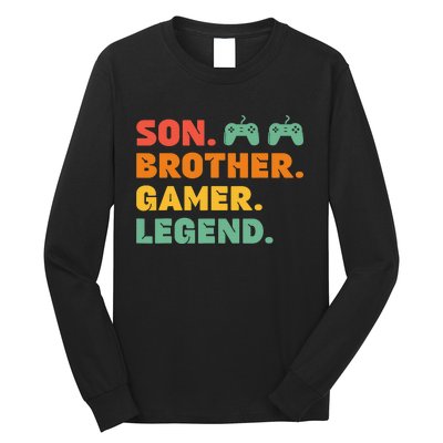 Funny Gamer Son Big Brother Gaming Legend Gift Boys Teens Long Sleeve Shirt