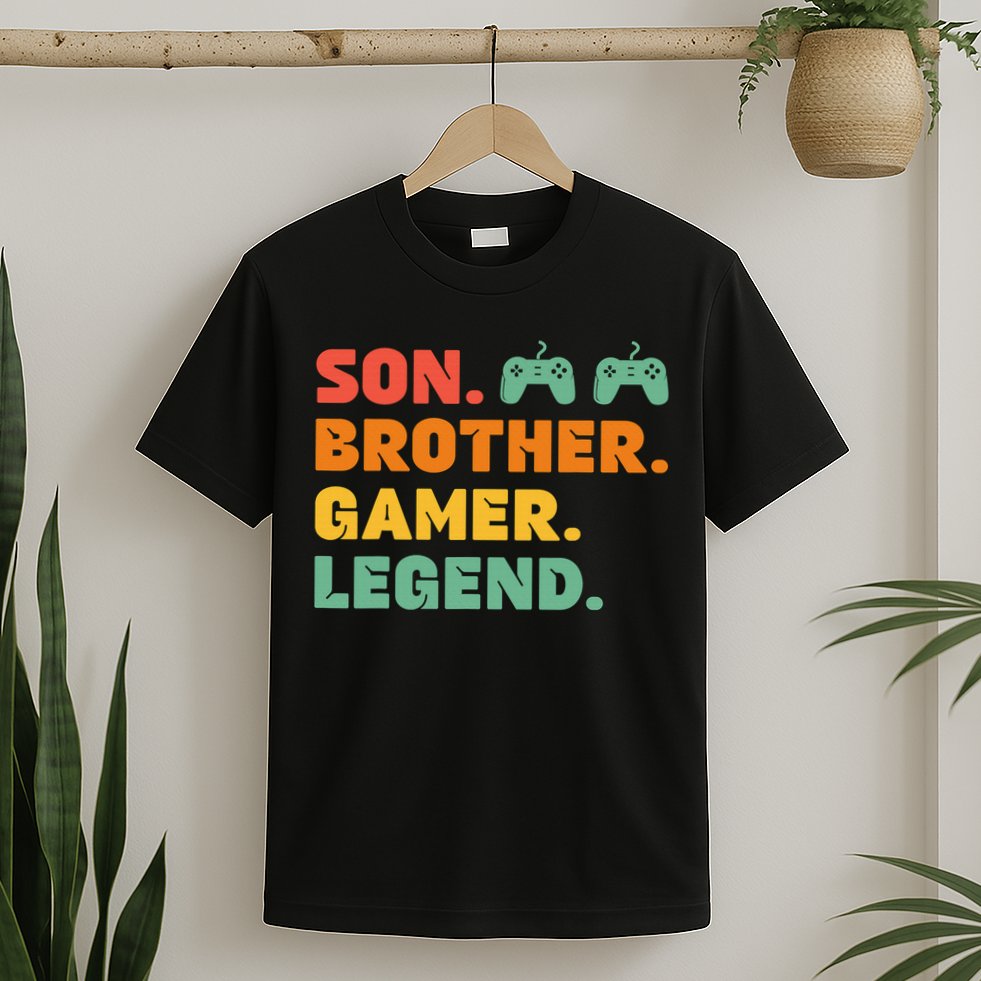 Funny Gamer Son Big Brother Gaming Legend Gift Boys Teens T-Shirt