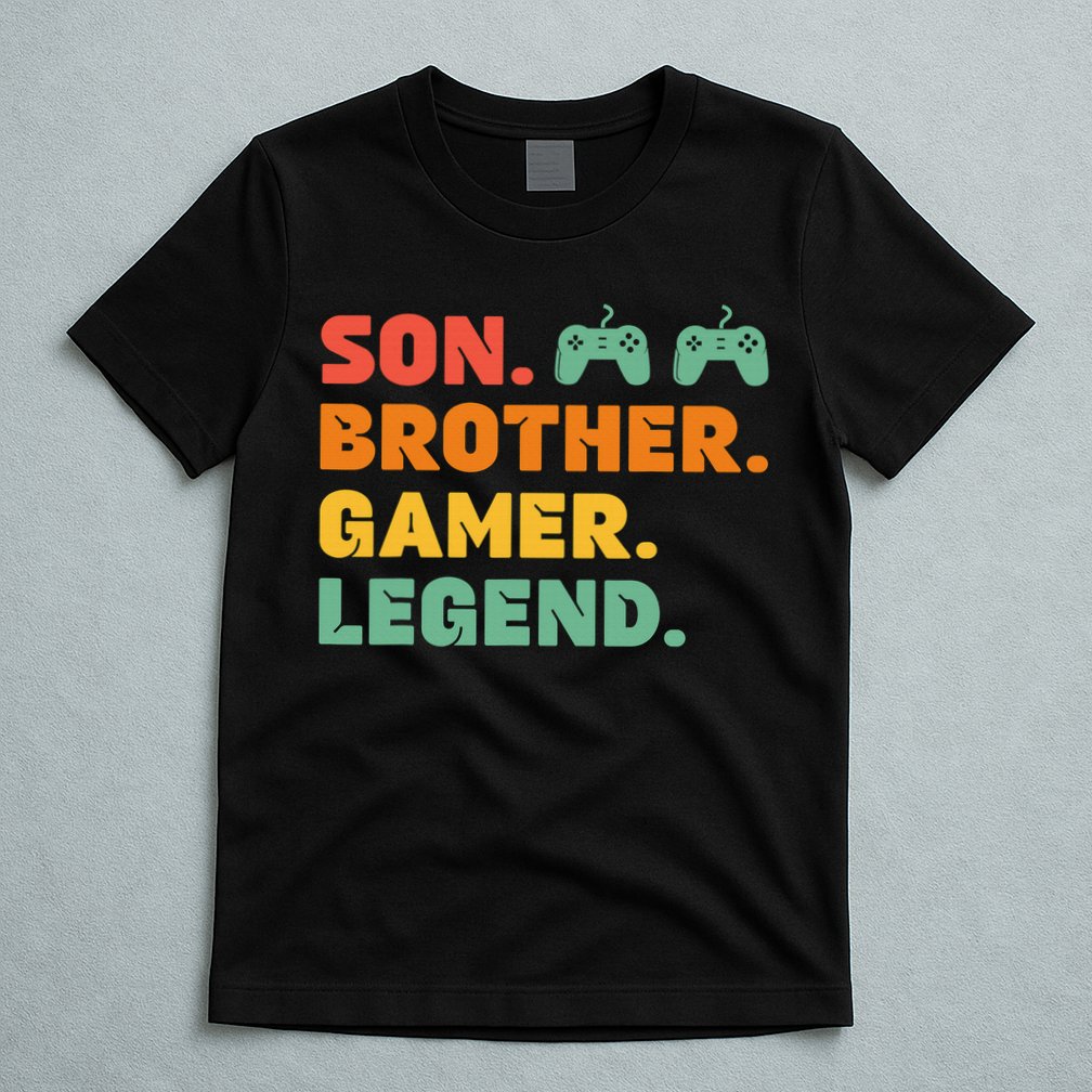 Funny Gamer Son Big Brother Gaming Legend Gift Boys Teens T-Shirt