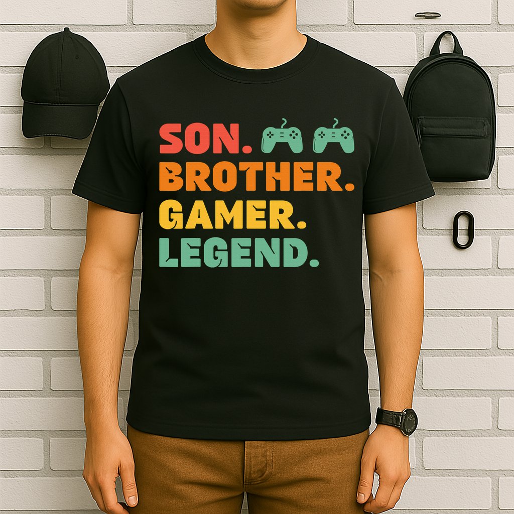 Funny Gamer Son Big Brother Gaming Legend Gift Boys Teens T-Shirt