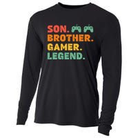 Funny Gamer Son Big Brother Gaming Legend Gift Boys Teens Cooling Performance Long Sleeve Crew