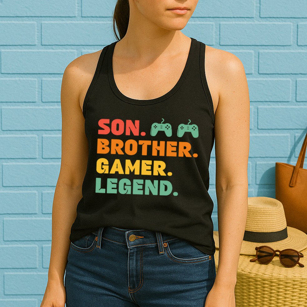 Funny Gamer Son Big Brother Gaming Legend Gift Boys Teens Womens Tank Top