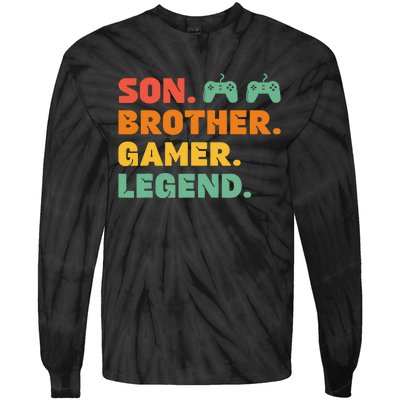 Funny Gamer Son Big Brother Gaming Legend Gift Boys Teens Tie-Dye Long Sleeve Shirt