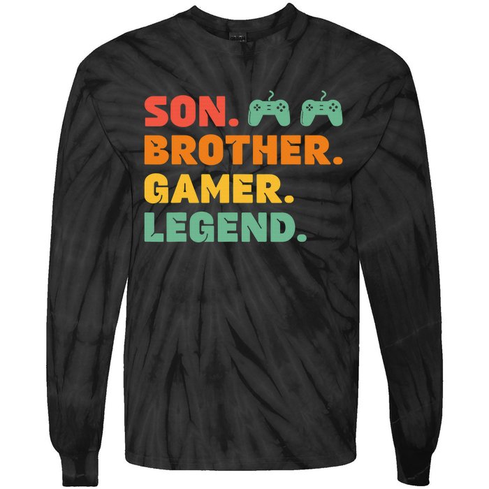 Funny Gamer Son Big Brother Gaming Legend Gift Boys Teens Tie-Dye Long Sleeve Shirt