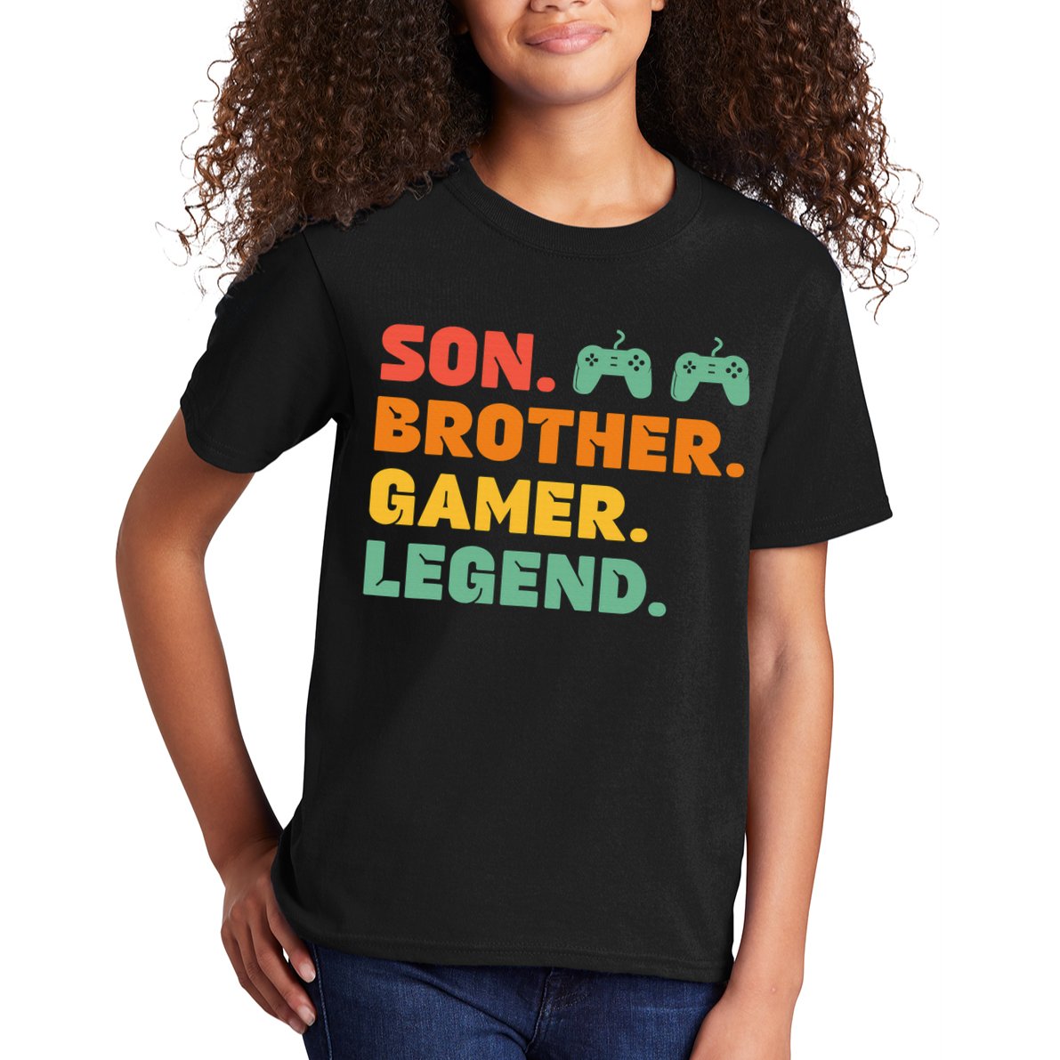 Funny Gamer Son Big Brother Gaming Legend Gift Boys Teens Kids T-Shirt