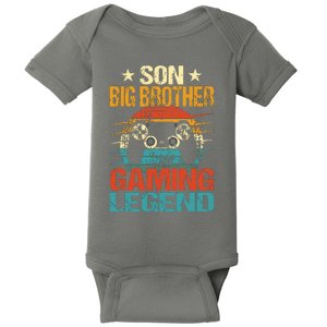 Funny Gamer Son Big Brother Gaming Legend Gift Boy Teens Baby Bodysuit