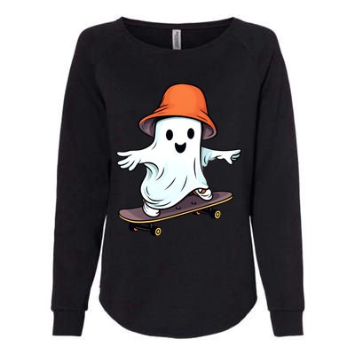 Funny Ghost Skateboard Skateboarding Retro Halloween Costume Gift Womens California Wash Sweatshirt