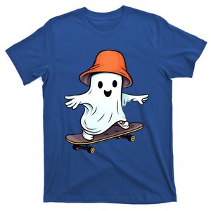 Funny Ghost Skateboard Skateboarding Retro Halloween Costume Gift T-Shirt