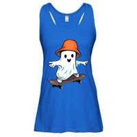 Funny Ghost Skateboard Skateboarding Retro Halloween Costume Gift Ladies Essential Flowy Tank