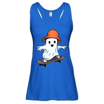 Funny Ghost Skateboard Skateboarding Retro Halloween Costume Gift Ladies Essential Flowy Tank