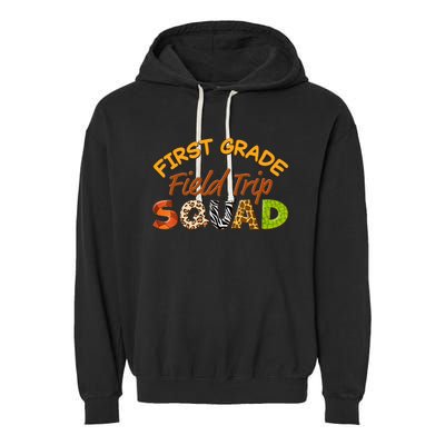 First Grade Students School Zoo Field Trip Squad Matching Garment-Dyed Fleece Hoodie