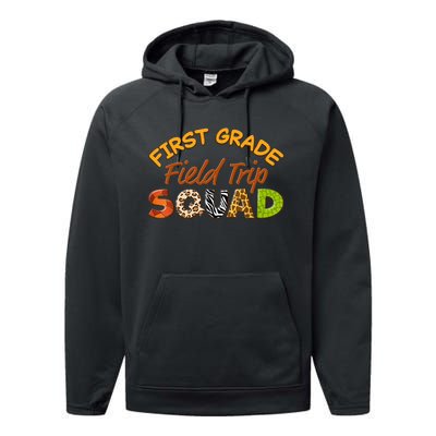 First Grade Students School Zoo Field Trip Squad Matching Performance Fleece Hoodie