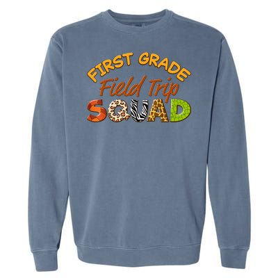 First Grade Students School Zoo Field Trip Squad Matching Garment-Dyed Sweatshirt